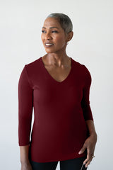 Deborah-3/4 Sleeve V-Neck