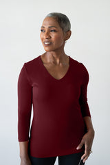 Deborah 3/4 V-Neck Top
