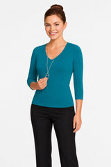Deborah 3/4 Sleeve V-Neck Top