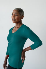 Deborah-3/4 Sleeve V-Neck