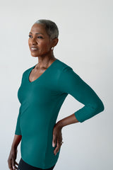 Deborah 3/4 V-Neck Top