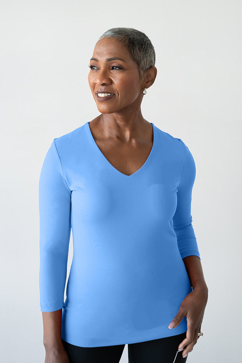 Deborah 3/4 V-Neck Top