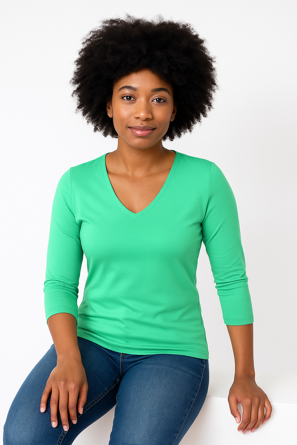 Deborah V-Neck 3/4 Sleeve Top - SALE