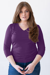 Deborah-3/4 Sleeve V-Neck