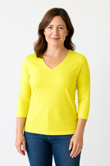 Deborah V-Neck 3/4 Sleeve Top - SALE