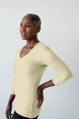 Deborah-3/4 Sleeve V-Neck