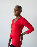 Deborah-3/4 Sleeve V-Neck