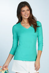 Deborah-3/4 Sleeve V-Neck