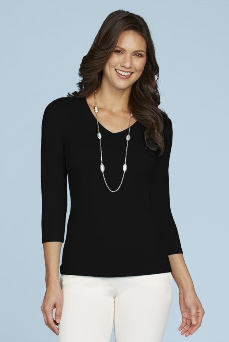Deborah 3/4 V-Neck Top
