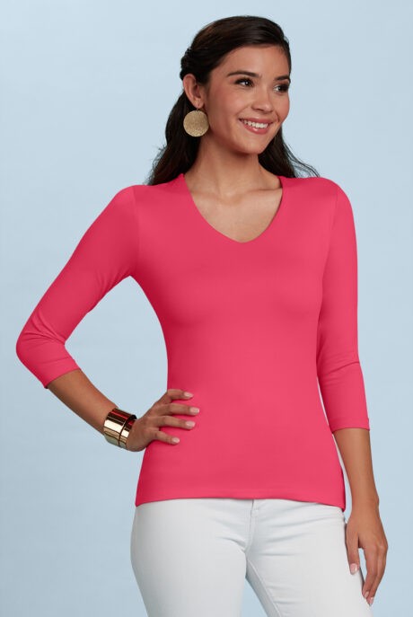 Deborah-3/4 Sleeve V-Neck