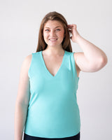 Kelly V-Neck Keyhole Sleeveless Top