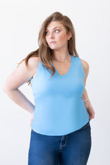 Kelly V-Neck Keyhole Sleeveless Top