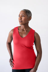 Kelly V-Neck Keyhole Sleeveless Top