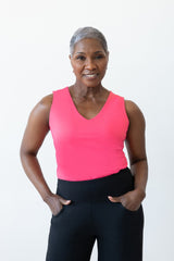 Kelly V-Neck Keyhole Sleeveless Top