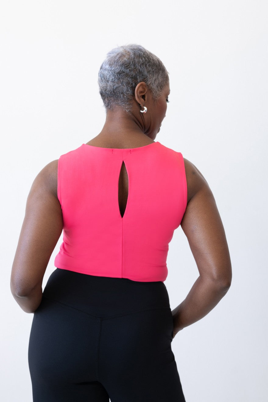 Kelly V-Neck Keyhole Sleeveless Top