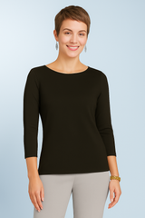 Sabrina Boatneck 3/4 Sleeve Top Basics