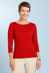 Sabrina Boatneck 3/4 Sleeve Top Basics