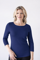 Sabrina Boatneck 3/4 Sleeve Top-Core Fashion Colors