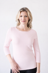 Sabrina Boatneck 3/4 Sleeve Top-Core Fashion Colors