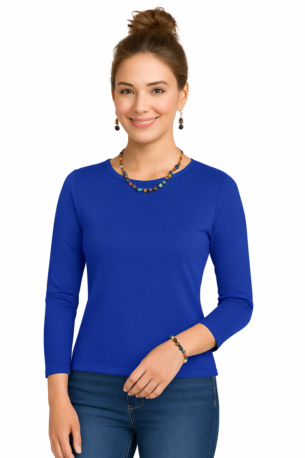 Sabrina Boatneck 3/4 Sleeve Top-Core Fashion Colors