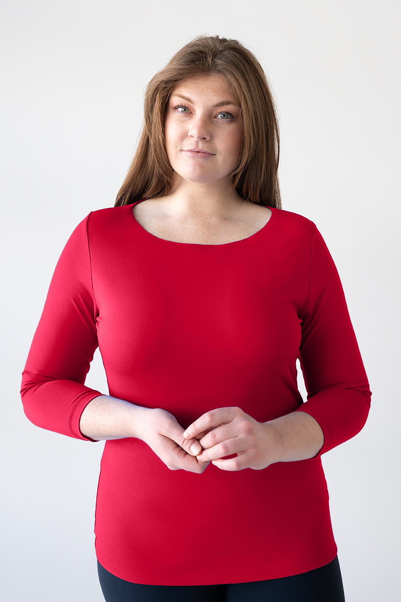Sabrina Boatneck 3/4 Sleeve Top