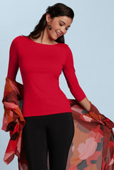 Sabrina Boatneck 3/4 Sleeve Top