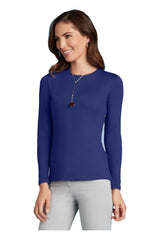 Juliet Jewel Neck Long Sleeve Top in Mazarine