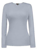 Juliet Jewel Neck Long Sleeve Top in Platinum