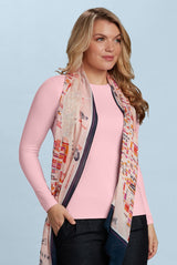 Juliet Jewel Neck Long Sleeve Top in Pretty In Pink