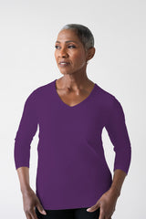 Karen Relaxed Fit 3/4 Slv V-Neck