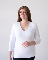 Karen Relaxed Fit 3/4 Slv V-Neck