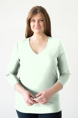 Karen V-Neck 3/4 Sleeve Top (Relaxed Fit) - SALE