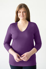 Karen Relaxed Fit 3/4 Slv V-Neck