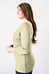 Karen V-Neck 3/4 Sleeve Top (Relaxed Fit)