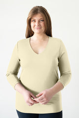 Karen Relaxed Fit 3/4 Slv V-Neck