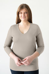Karen V-Neck 3/4 Sleeve Top (Relaxed Fit) - SALE