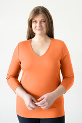 Karen Relaxed Fit 3/4 Slv V-Neck