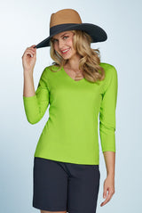 Karen Relaxed Fit 3/4 Slv V-Neck