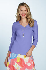 Karen Relaxed Fit 3/4 Slv V-Neck