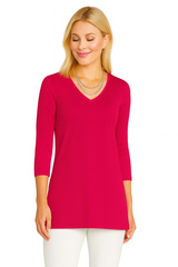 Sandra V-Neck 3/4 Sleeve Tunic Core Fashion Colors