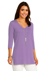 Sandra V-Neck 3/4 Sleeve Tunic Core Fashion Colors