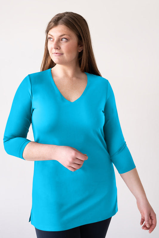 Sandra V-Neck 3/4 Sleeve Tunic-Core Fashion Colors