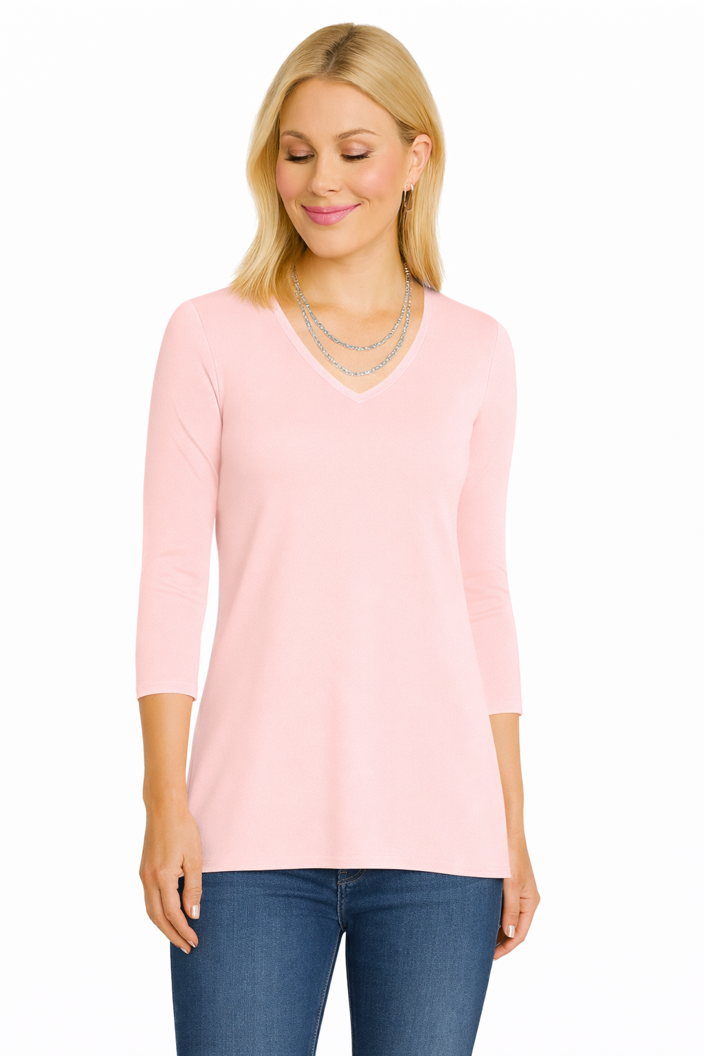 Sandra V-Neck 3/4 Sleeve Tunic Core Fashion Colors