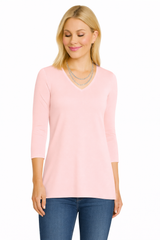 Sandra V-Neck 3/4 Sleeve Tunic Core Fashion Colors