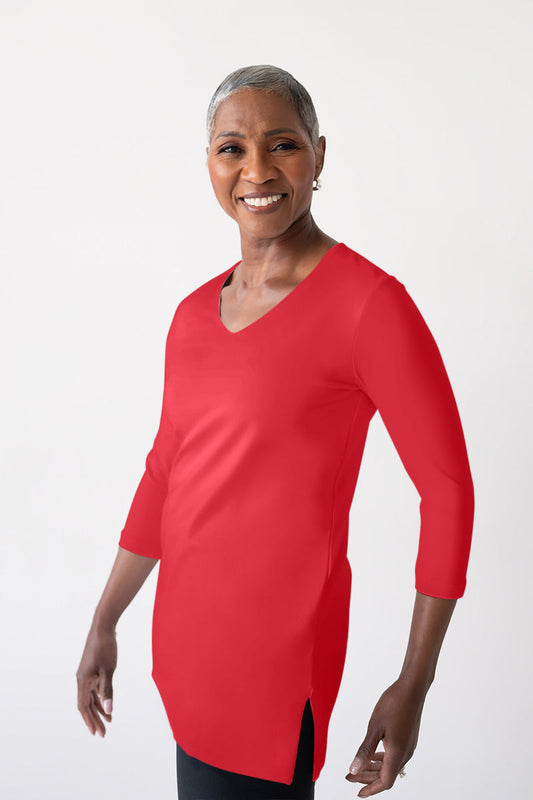 Sandra V-Neck 3/4 Sleeve Tunic-Core Fashion Colors