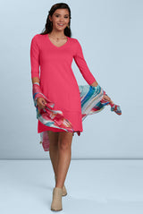 Emily V-Neck 3/4 Sleeve Dress