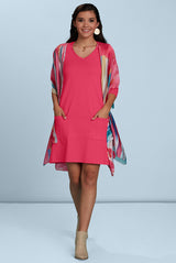 Emily V-Neck 3/4 Sleeve Dress
