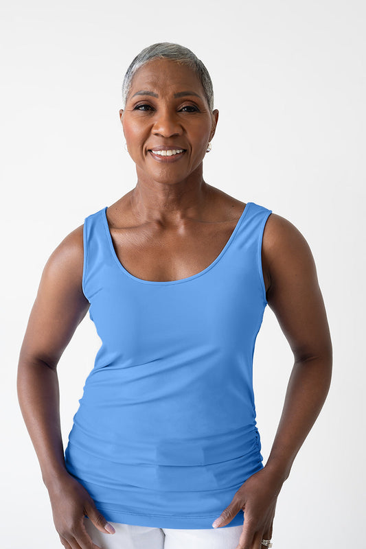 Peg Scoop Neck Ruched Hem Tank Top-Basics