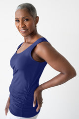 Peg Scoop Neck Ruched Hem Tank Top