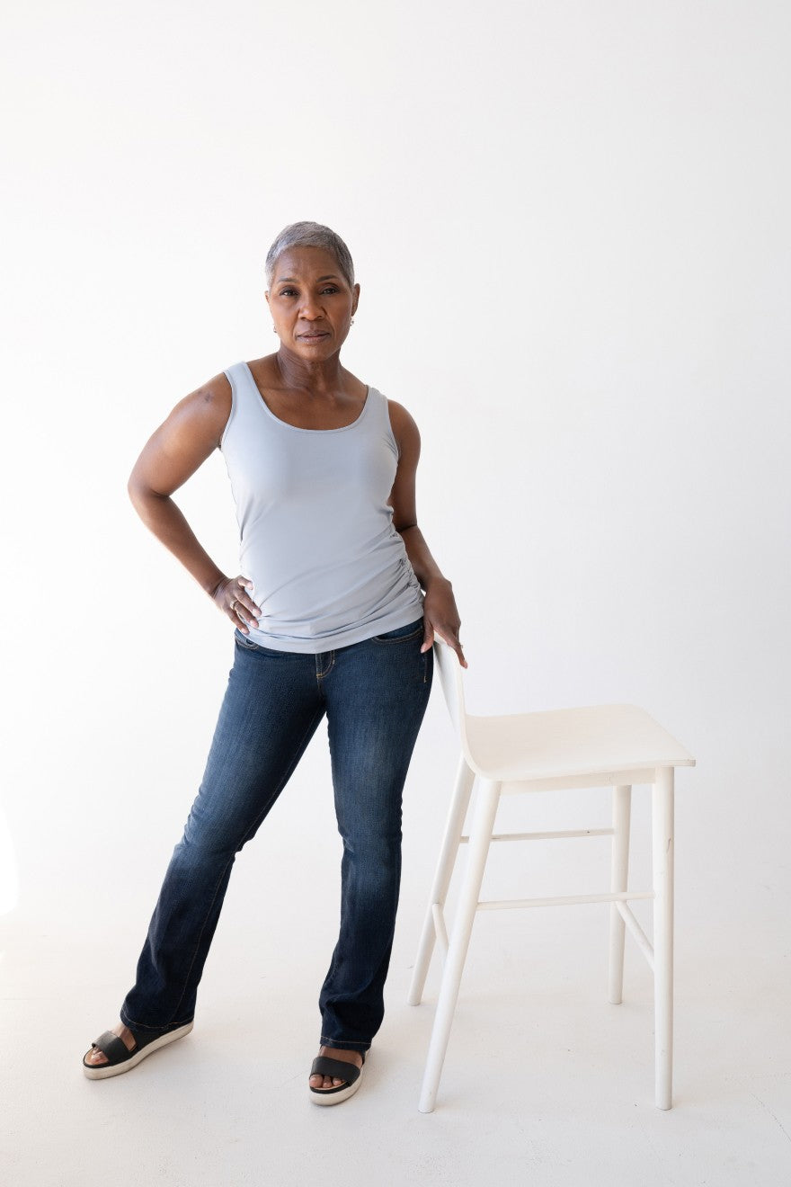 Peg Scoopneck Ruched Tank Top